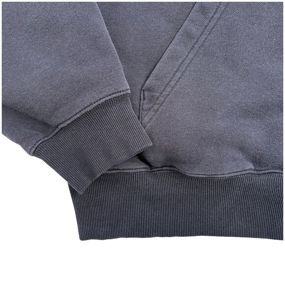 2000s Adidas Embroidered Logo Hoodie Sweatshirt Streetwear Faded Black | Size L - Picture 6 of 8